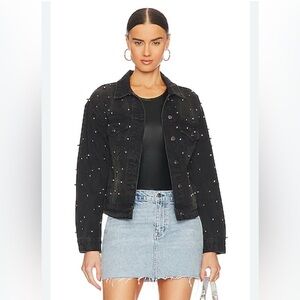 The Style Between Us Embellished Black Denim Jacket